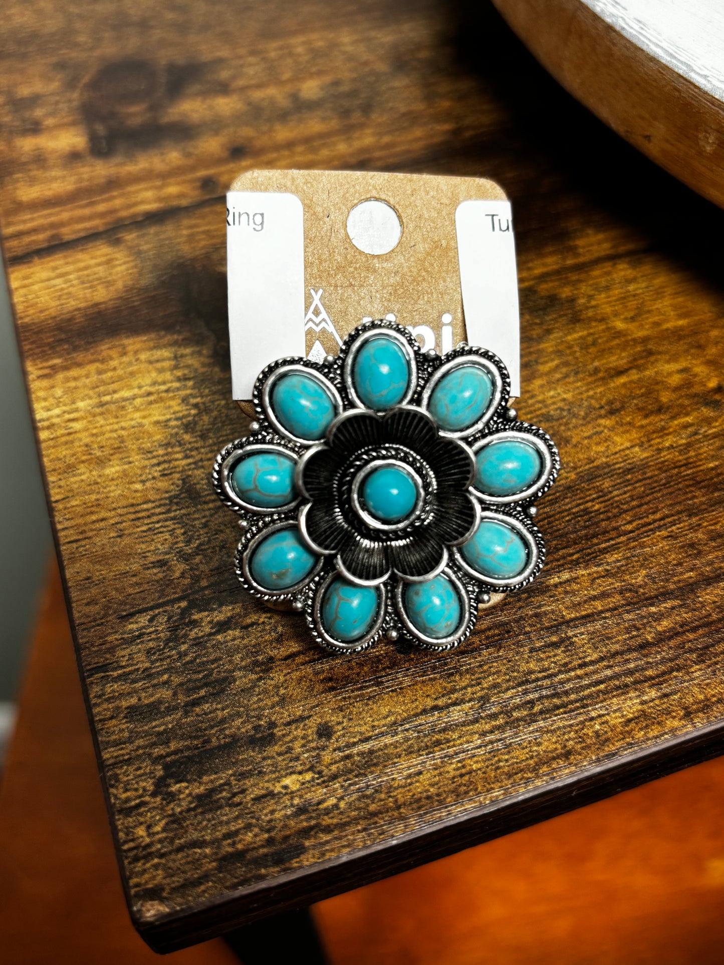 Turquoise Bella Bloom Cuff Ring