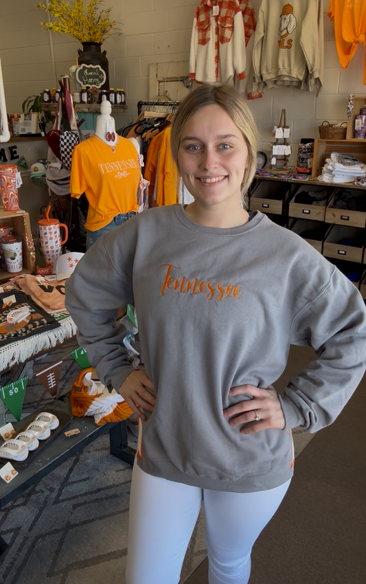 Embroidered Tennessee Side Bow Crew