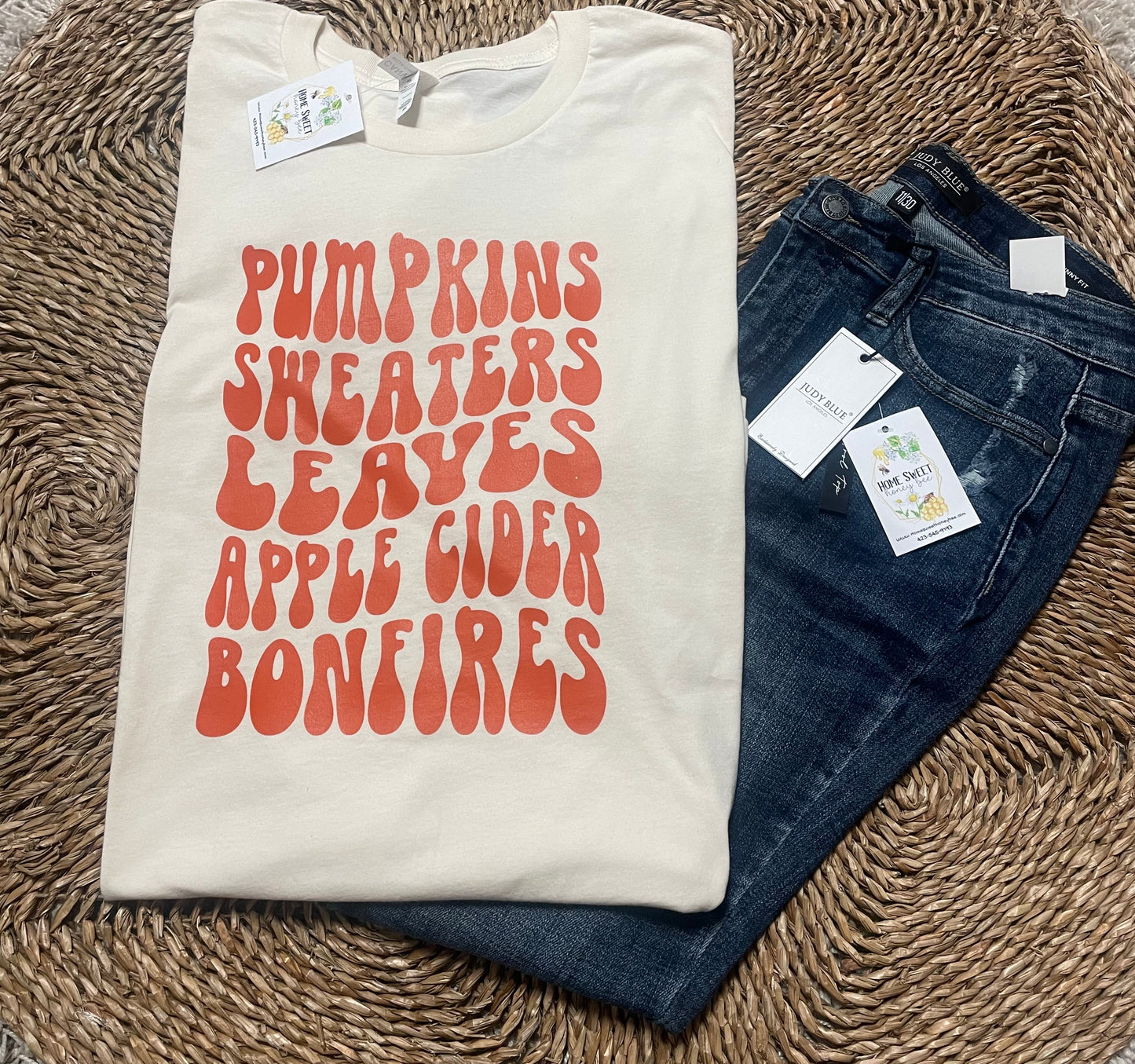 Pumpkins, Sweaters, Leaves, Applecider, Bonfires Retro Tee