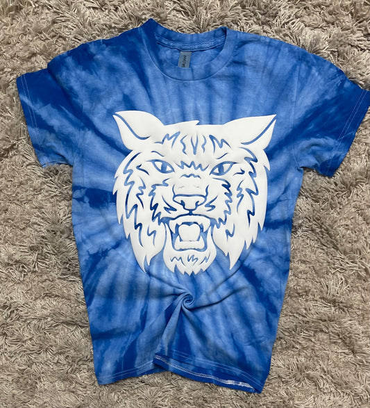 Tie Dye Puff Print WILDCAT tee