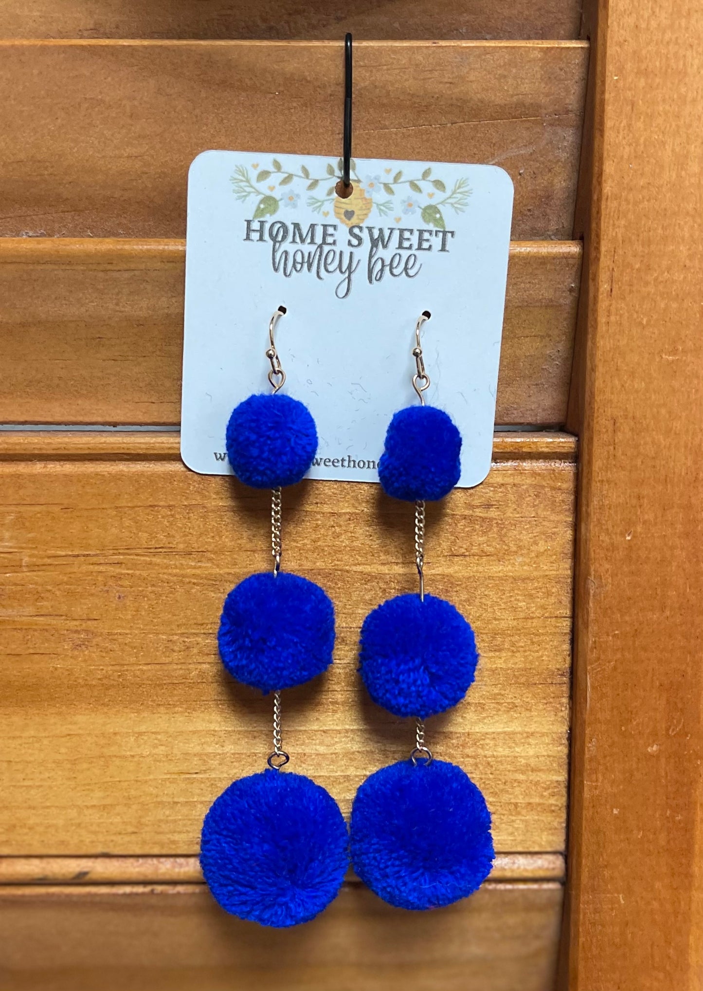 Tiered Pom Pom Earrings