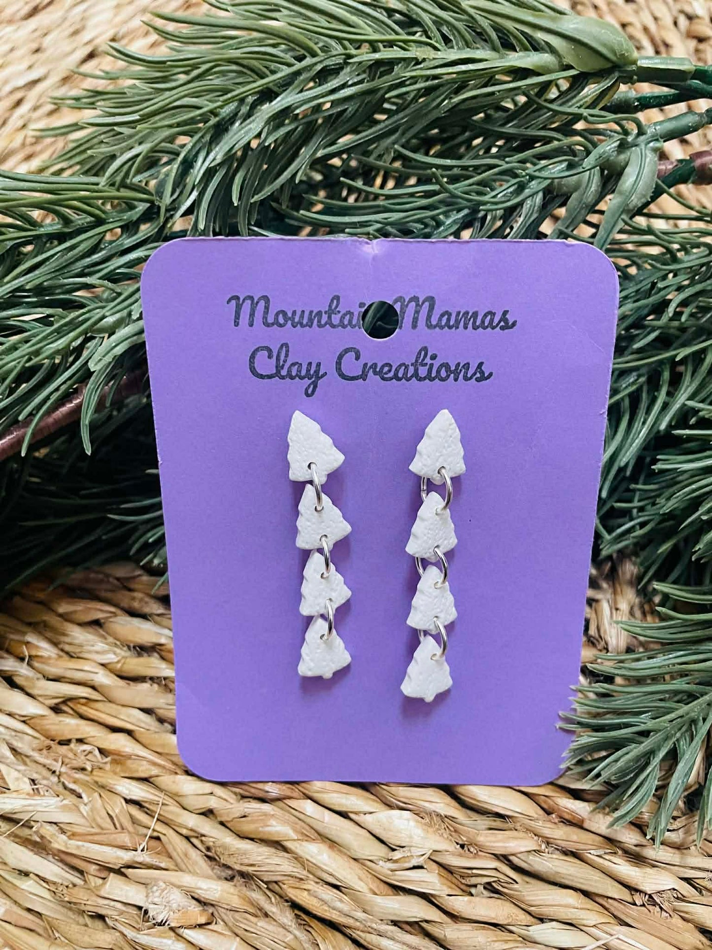 Clay Mini Christmas Cake 4 Drop earrings