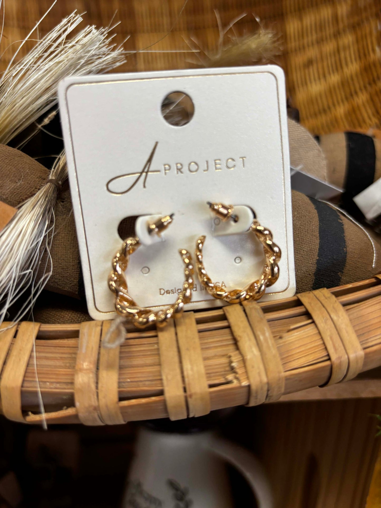 Twisted Goldtone Hoop Earrings