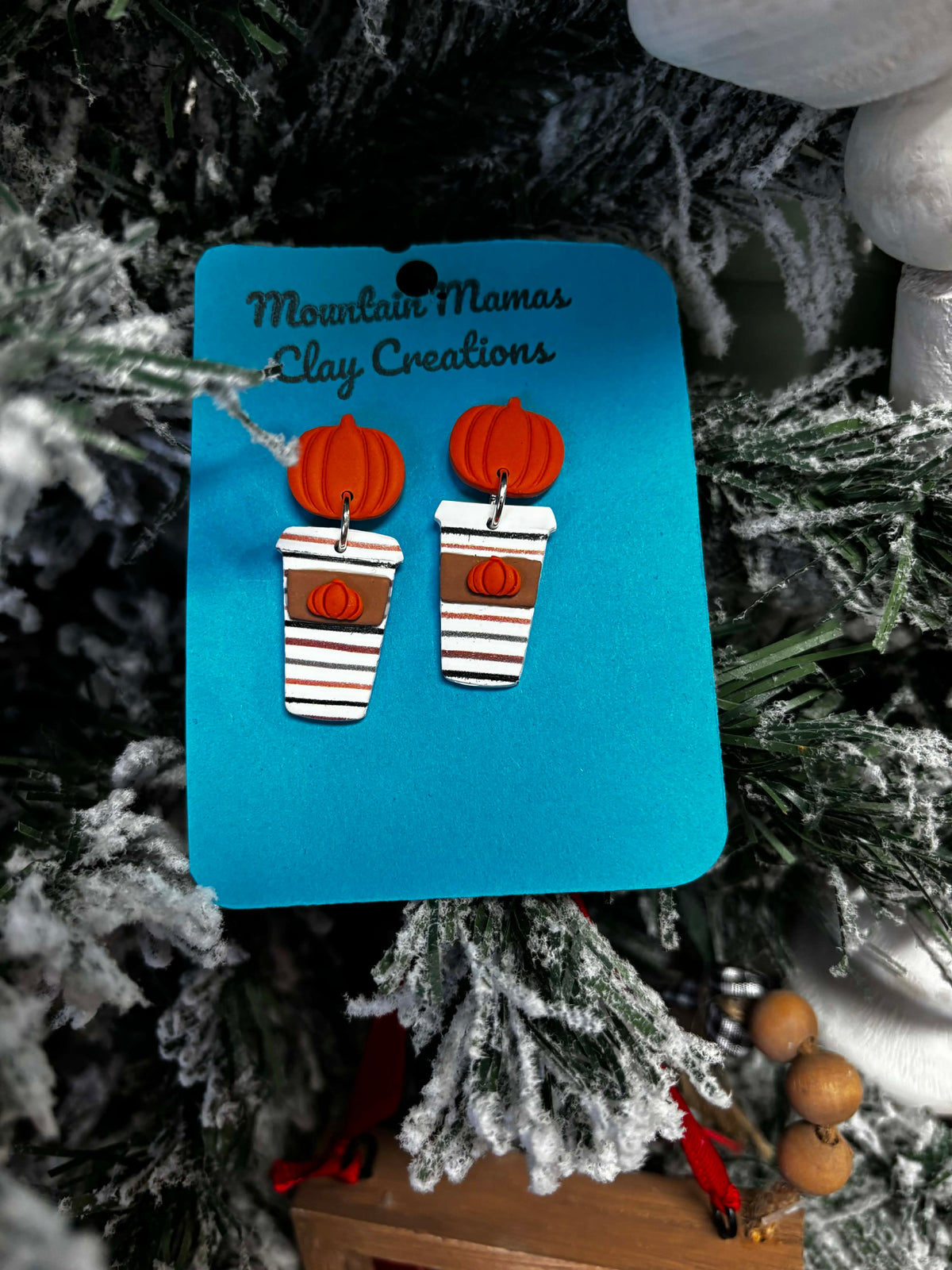 Clay Fall Latte Cup Earrings