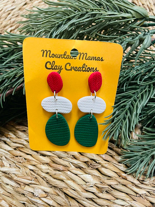 Clay Christmas Statement Dangle Earrings