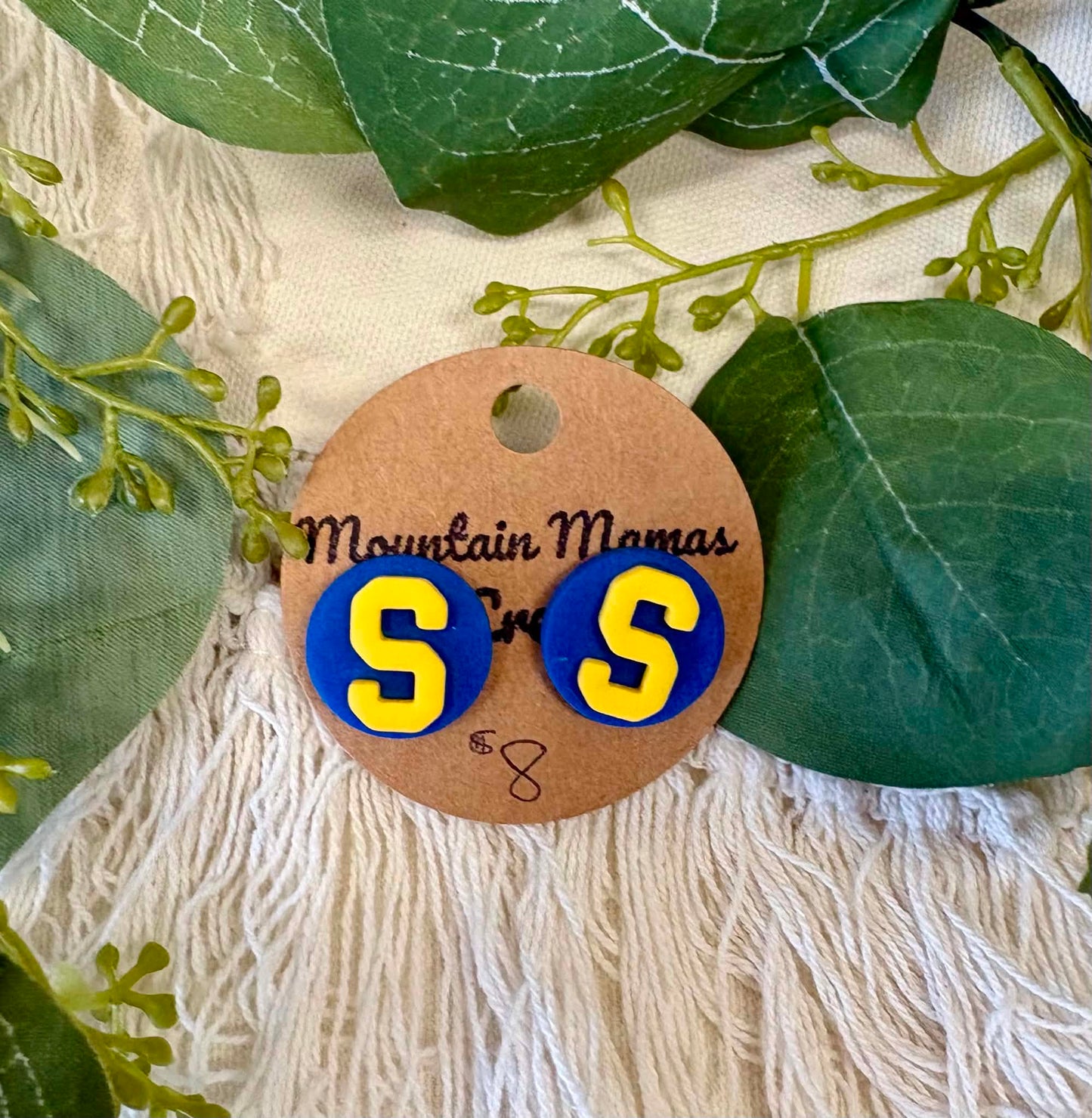 Clay School Spirit Round Stud With S Earrings