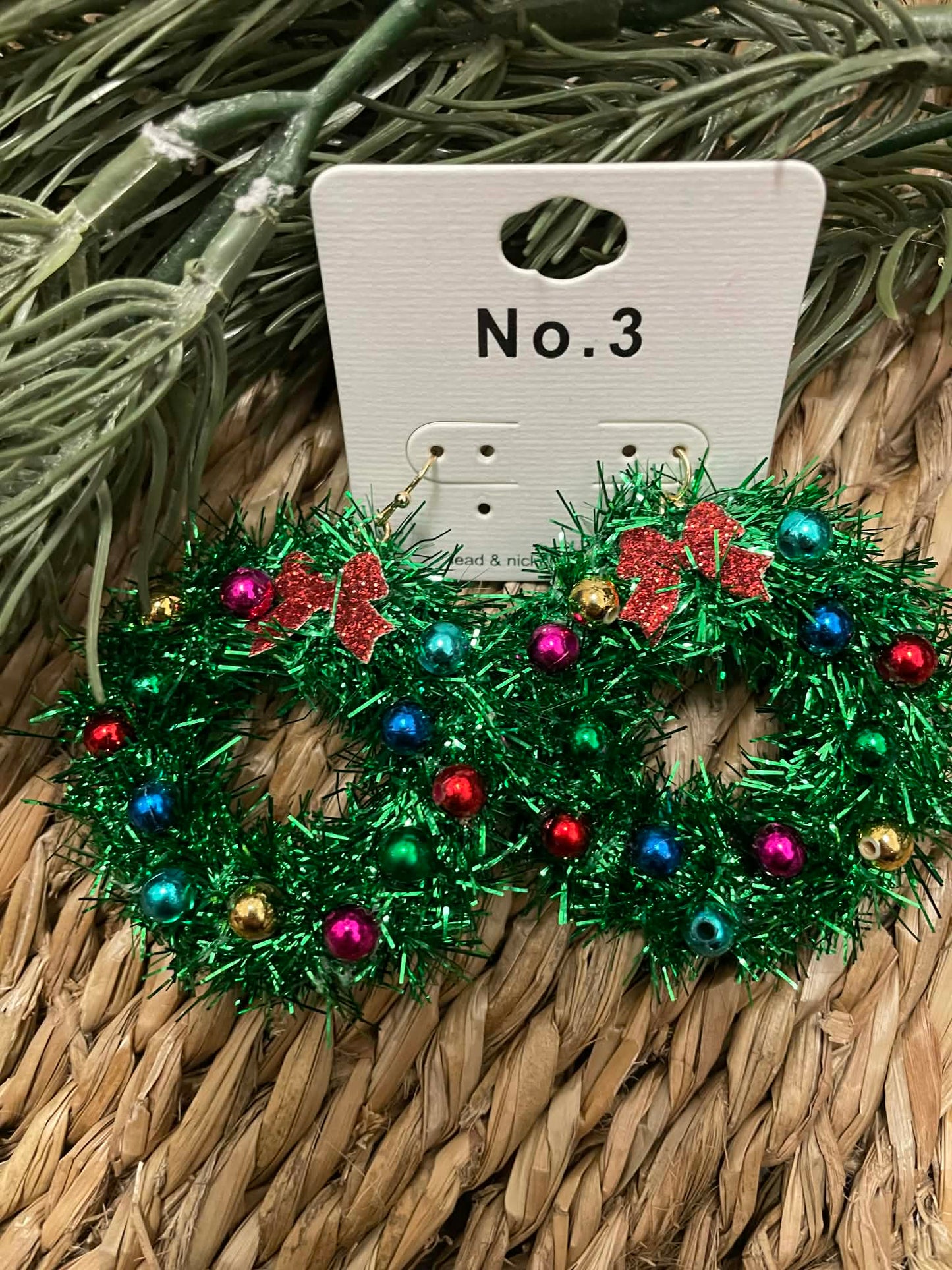 Holiday Wreath Dangle Earrings