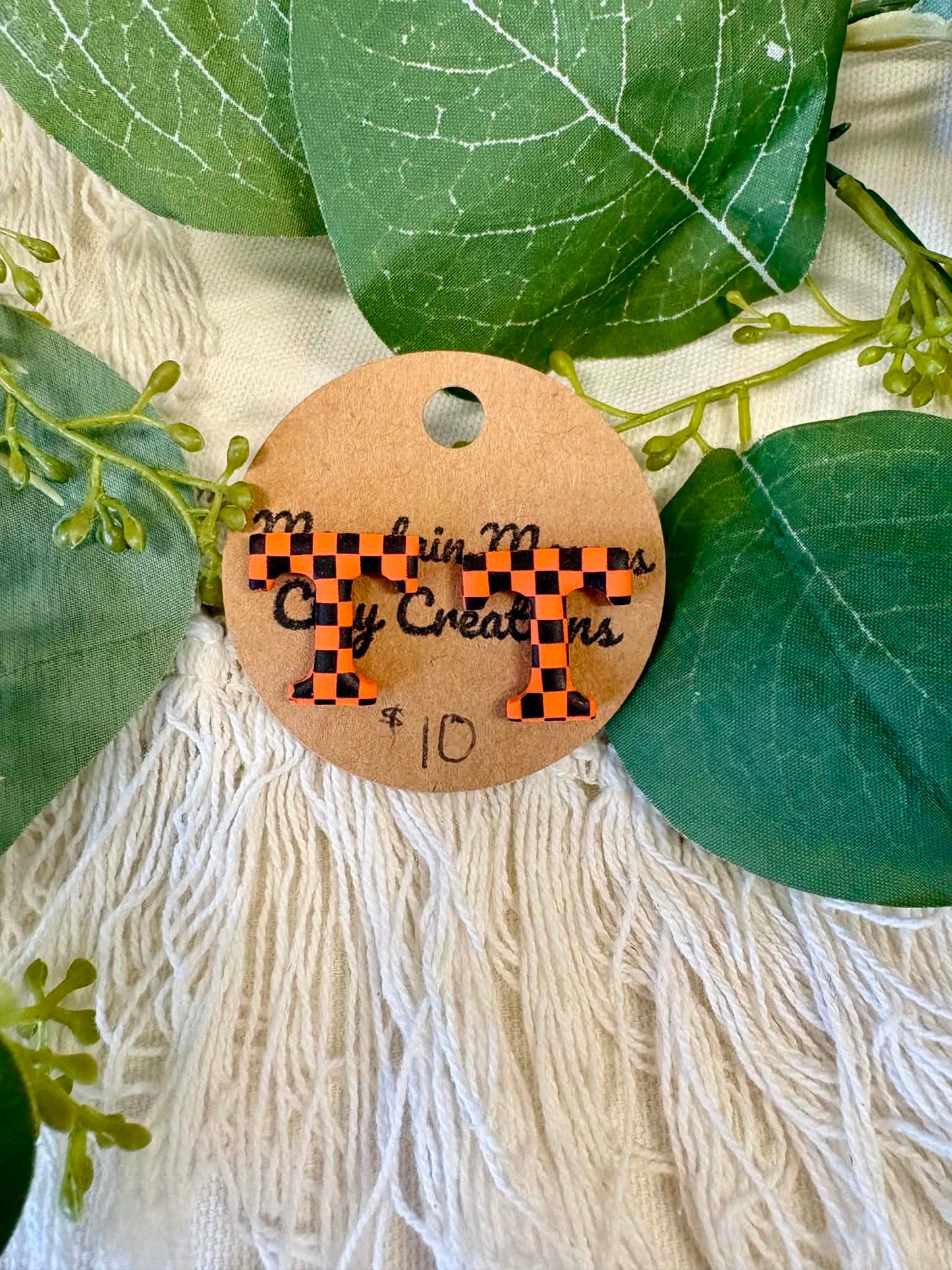Clay Power T Stud Earring