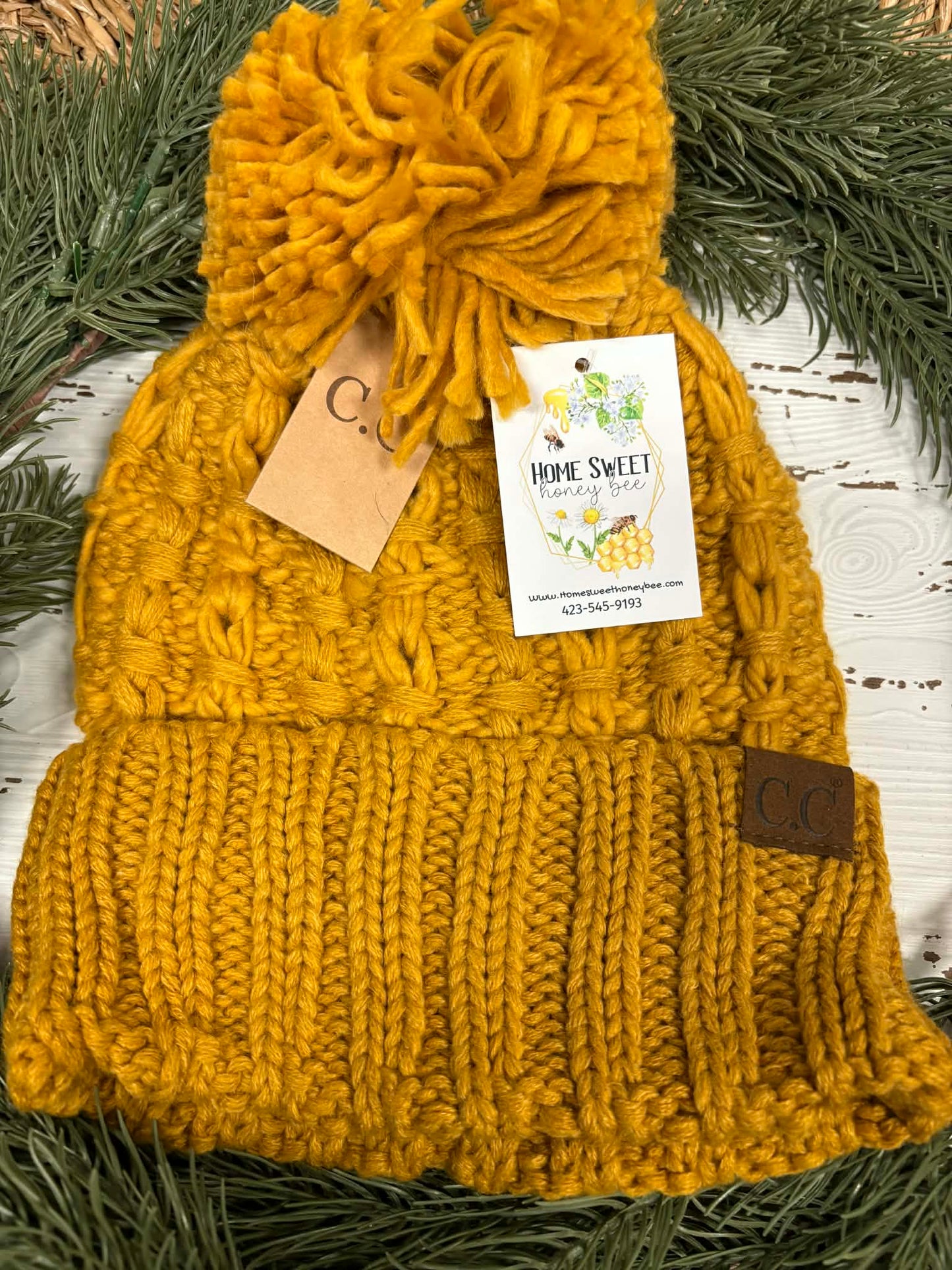 C.C. Slipstitch Beanie with Pom