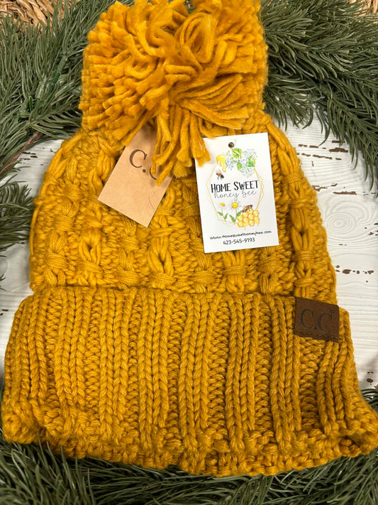 C.C. Slipstitch Beanie with Pom
