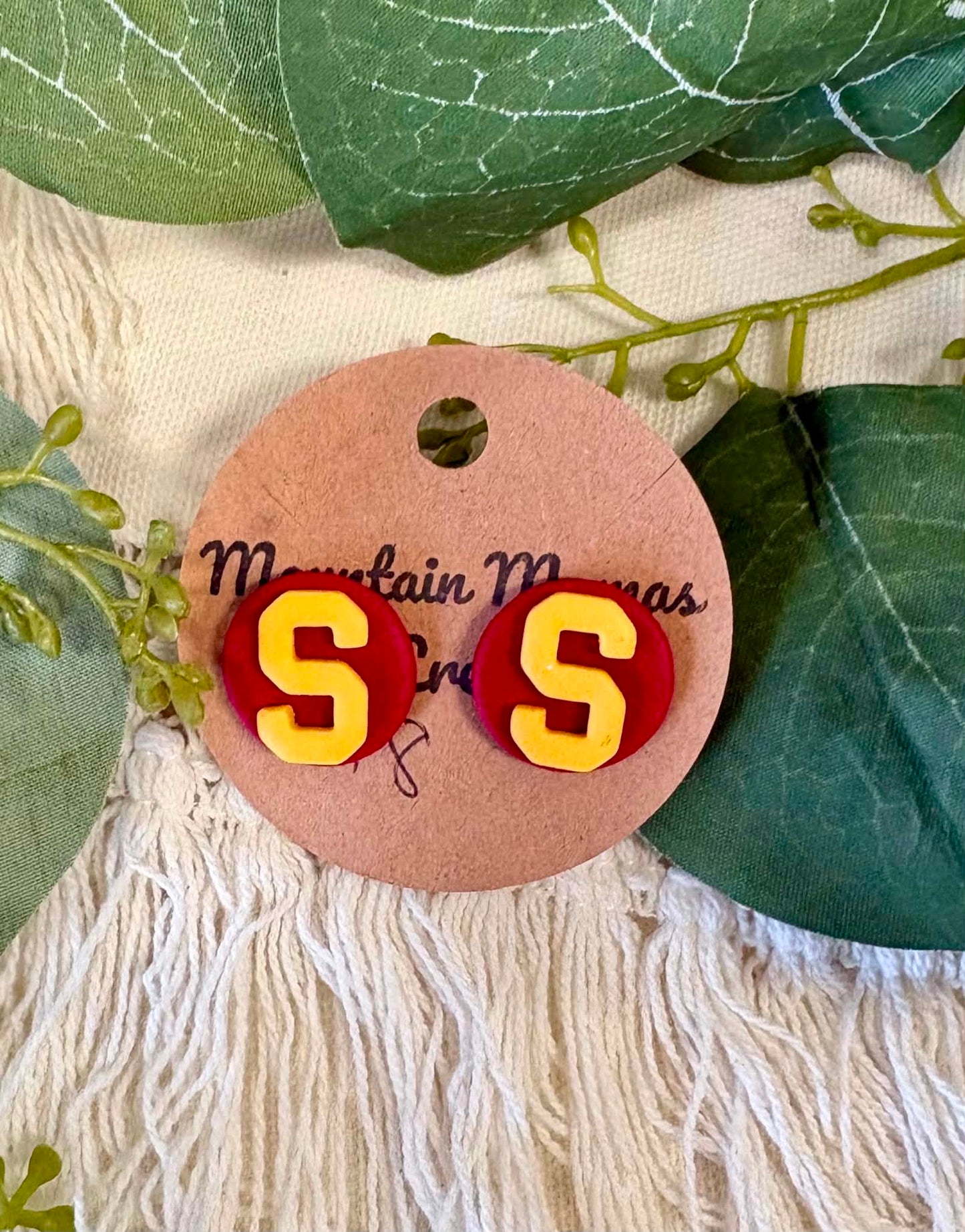 Clay School Spirit Round Stud With S Earrings