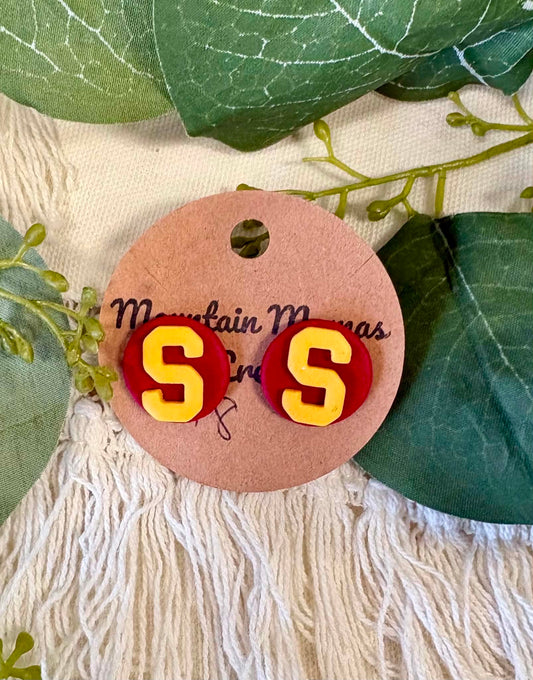 Clay School Spirit Round Stud With S Earrings