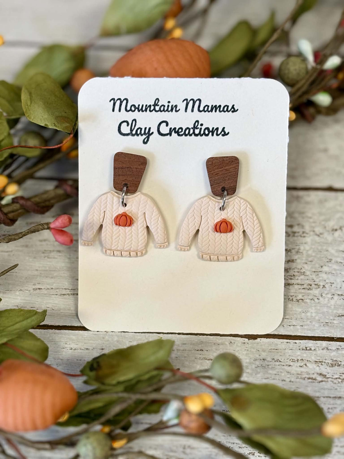 Sweater Weather Dangle Clay Earrings