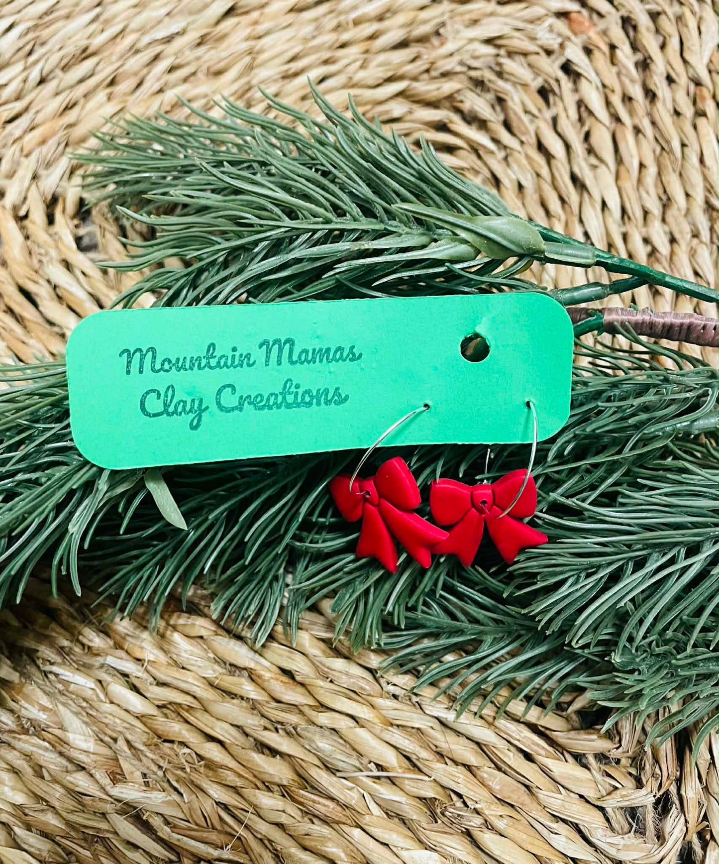 Clay Bow Hoop Earrings