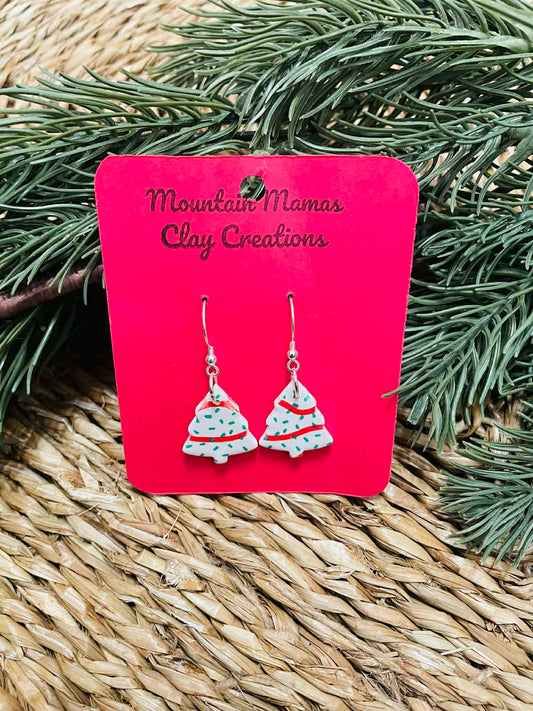 Clay Christmas Cake Dangle Earrings