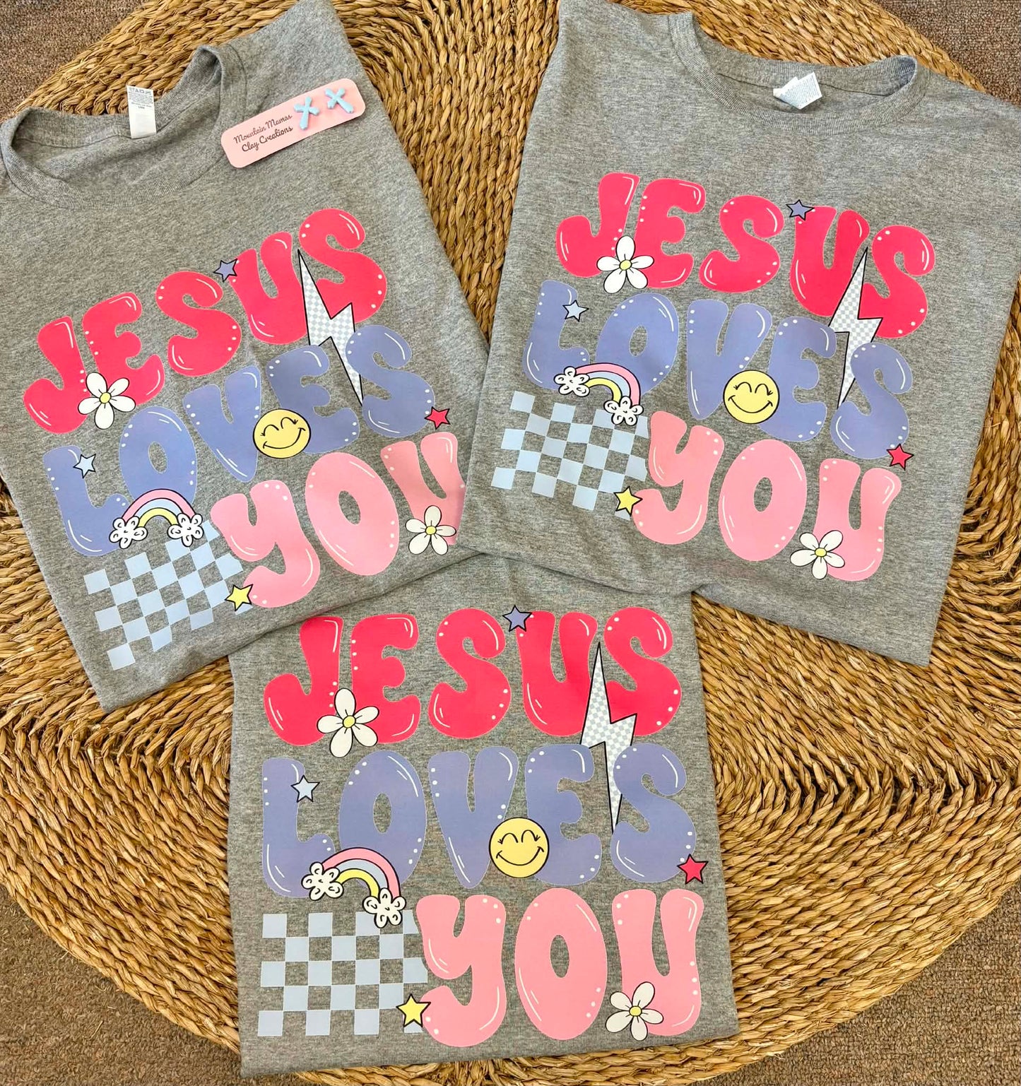 Jesus Loves You Retro Smiley Tee