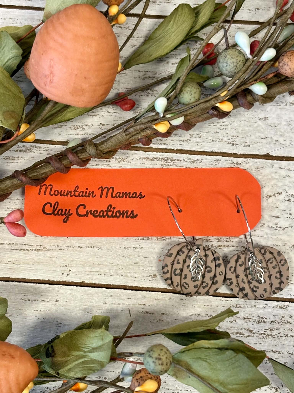 Pumpkins with Silver Leaf on Hoops