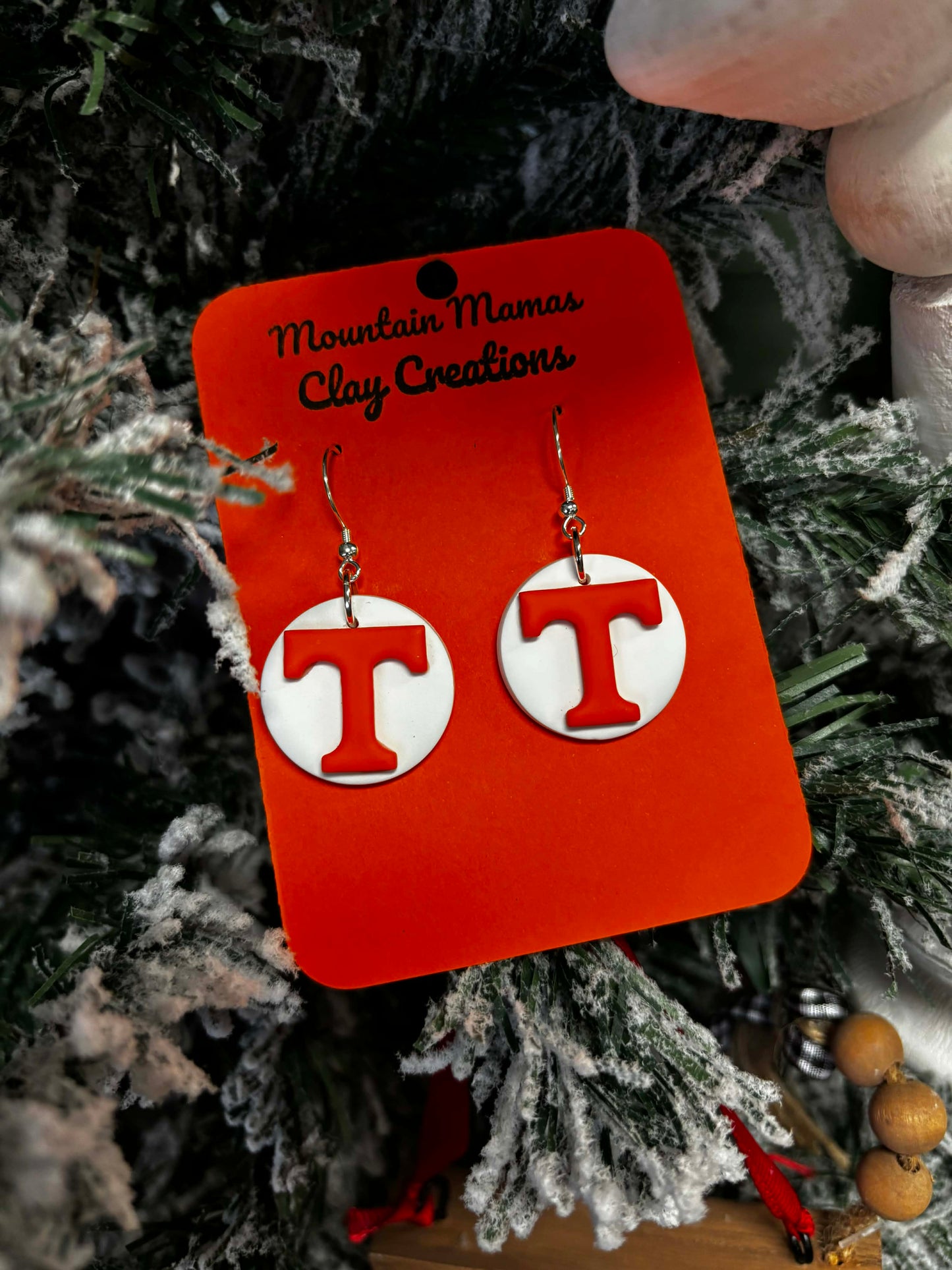 Clay Orange Power T Earrings