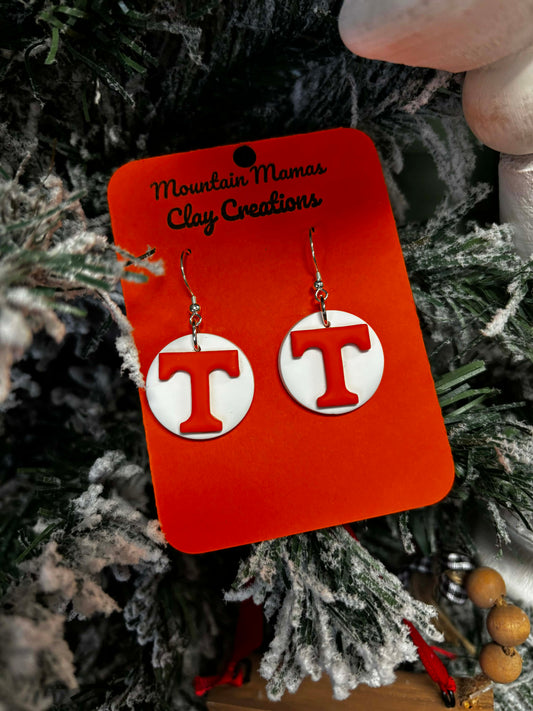 Clay Orange Power T Earrings