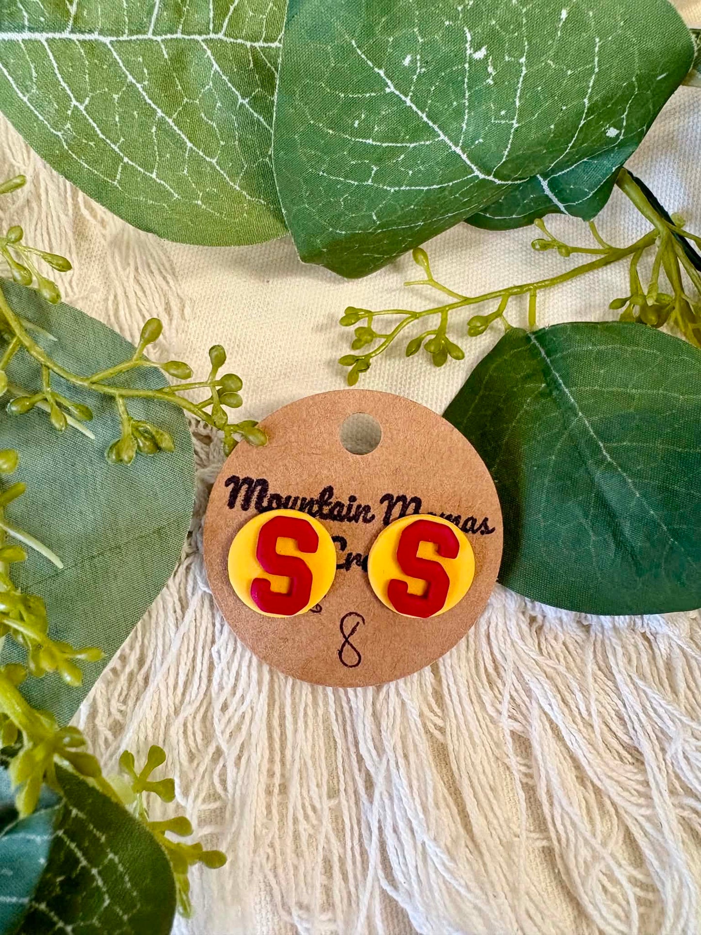 Clay School Spirit Round Stud With S Earrings
