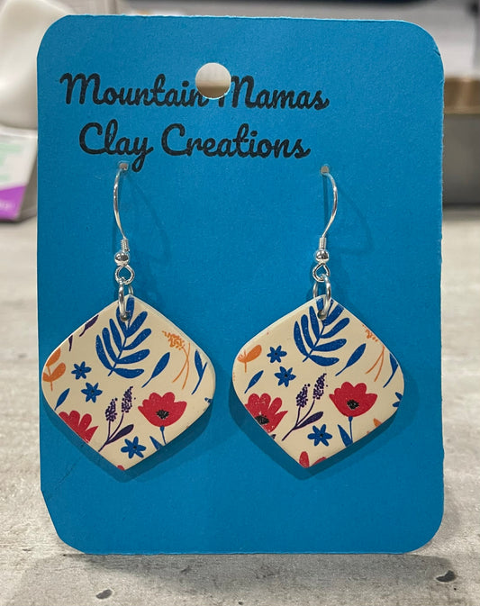 Cornflower Meadow Clay Earrings