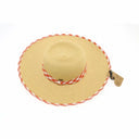 CC.Beanie Straw Brim Hat with Gingham Print