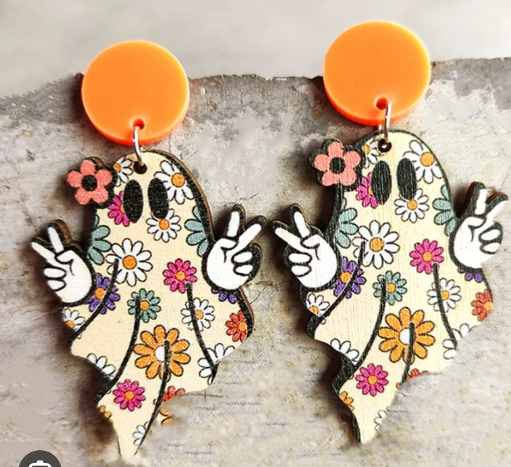 Groovy Ghost Earrings