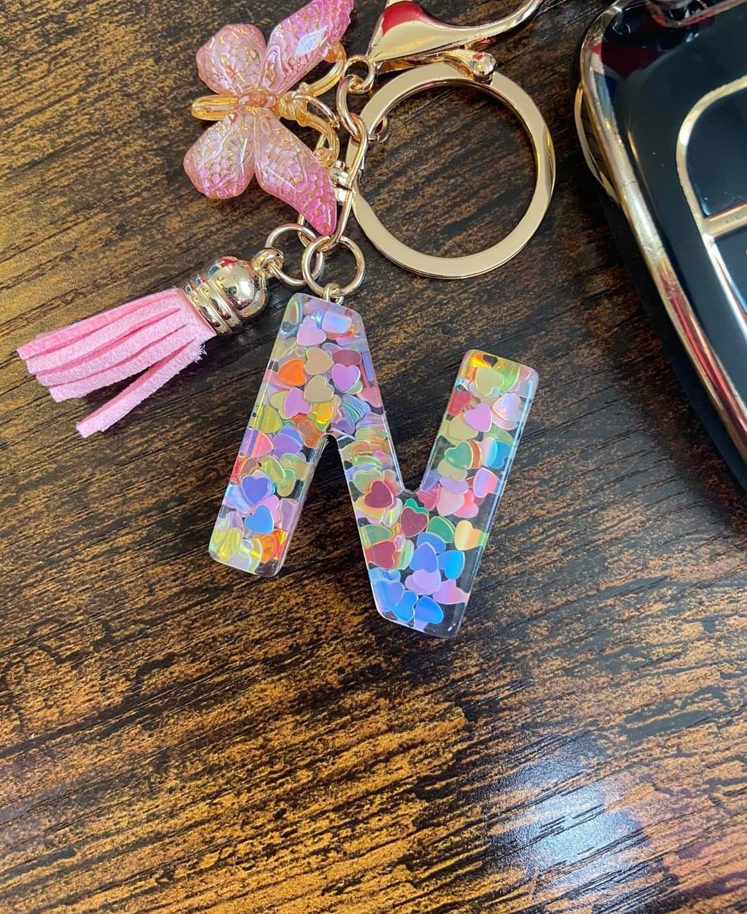 Initial Pressed Confetti Keychain(PREORDER)