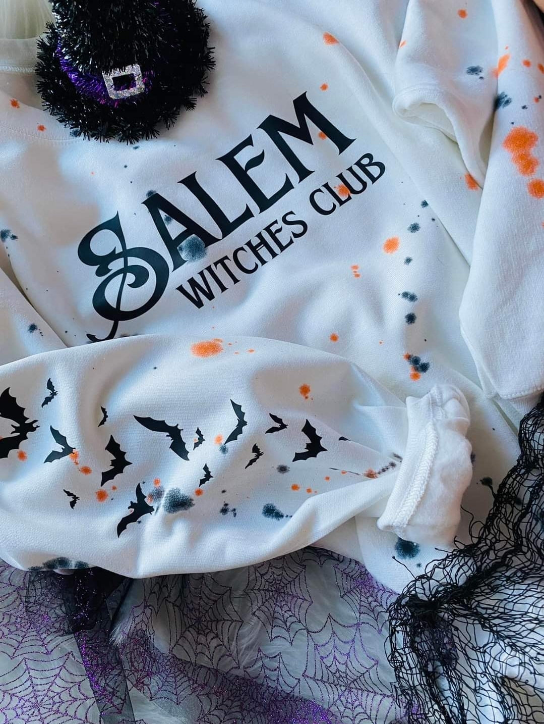 Salem Witch's Club Splatter Crewneck Sweatshirt(PREORDER)