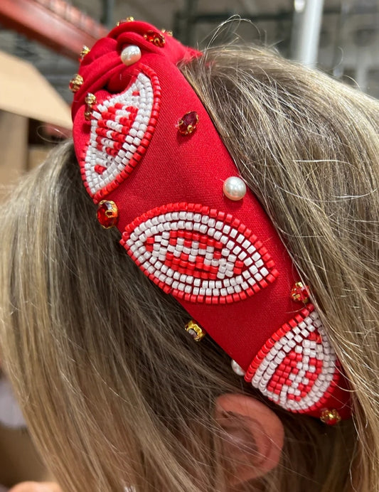 Red Football Headband