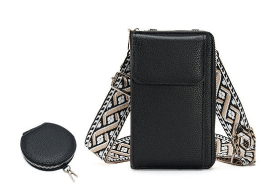 Black Crossbody Purse with Coin Purse