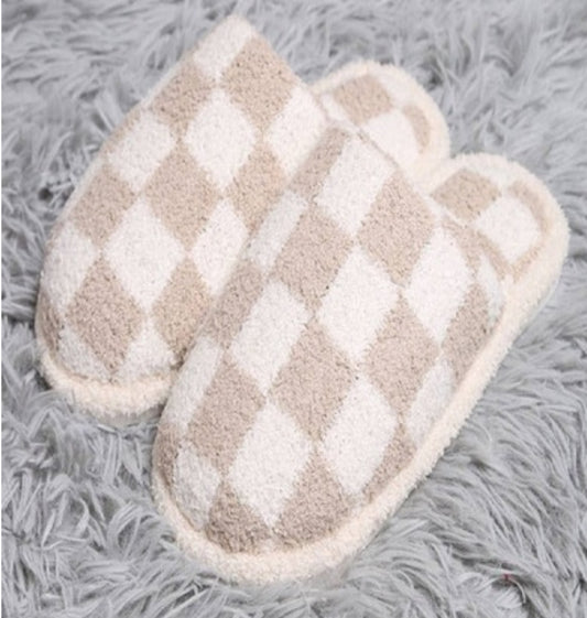 Checkered Ash Mocha Slippers