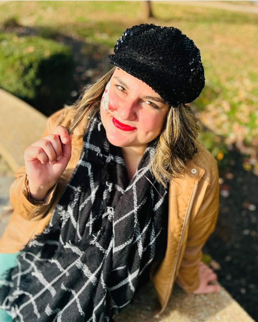Black & White Plaid Scarf