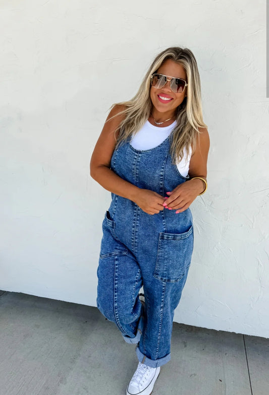Denim Romper Overalls