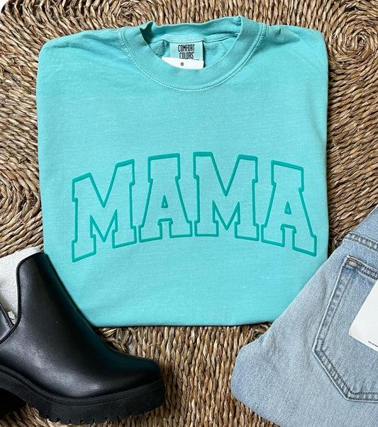 Comfort Color Puffy Mama Outline Tee