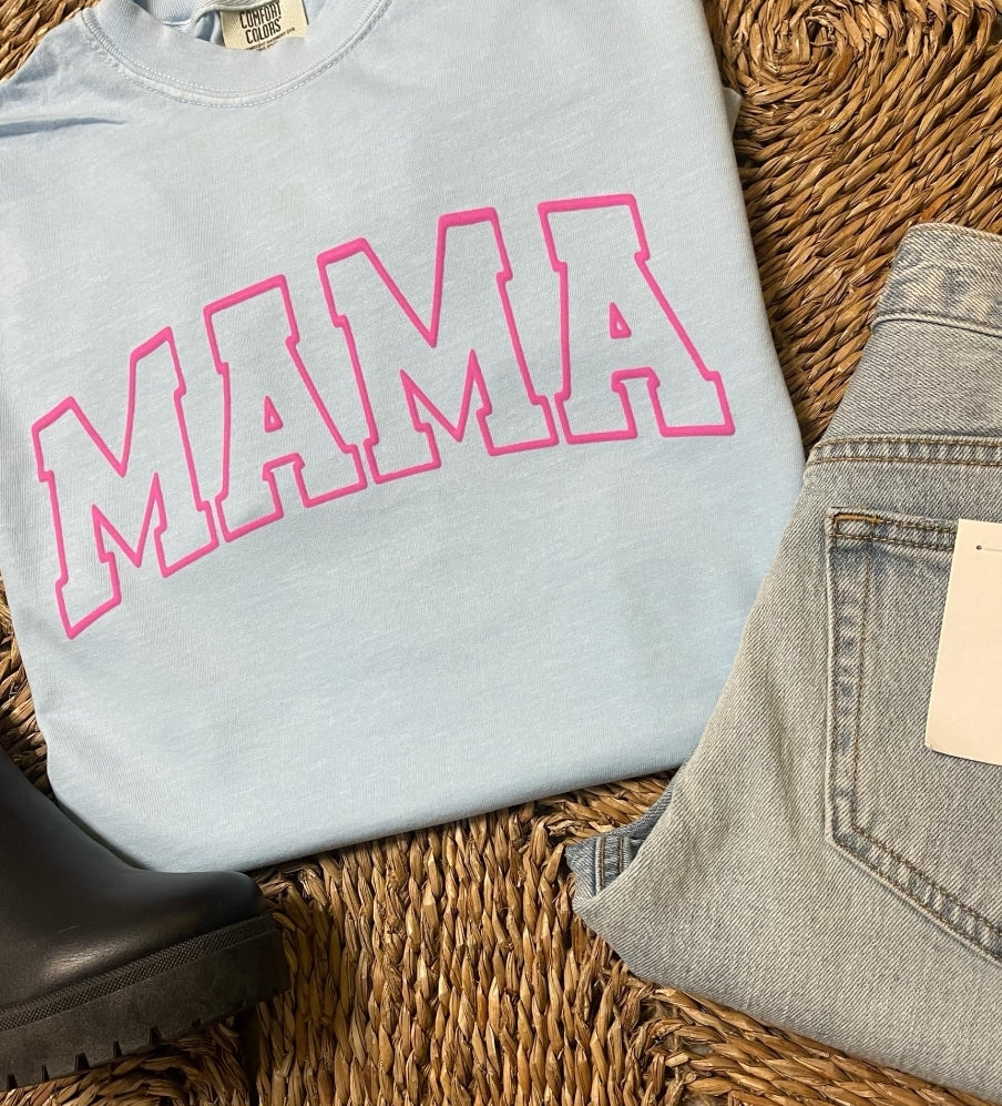 Comfort Color Puffy Mama Outline Tee