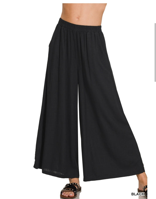 Boho Wide Leg Linen Pants
