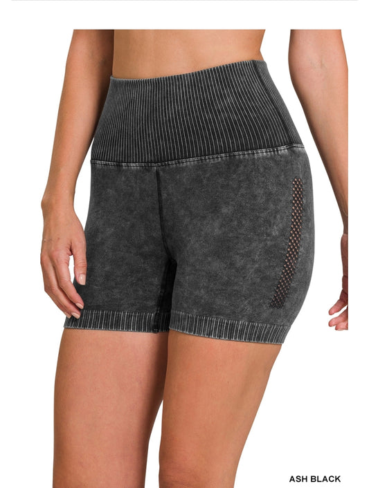 Washed Seamless High Waist Shorts