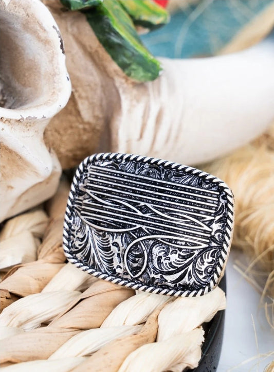 Bootcut Beauty Silvertone Cuff Ring