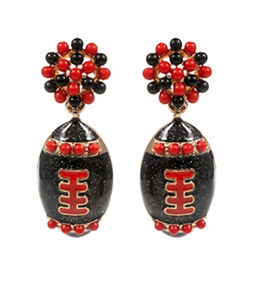 Hypoallergenic Enamel Football Earrings(PREORDER)