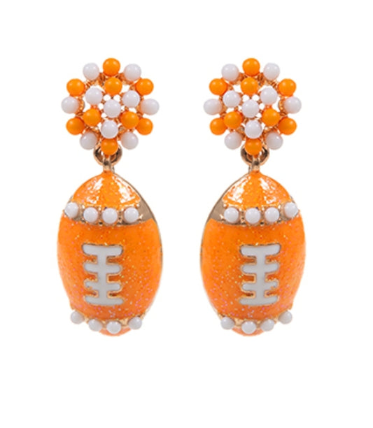 Hypoallergenic Enamel Football Earrings(PREORDER)