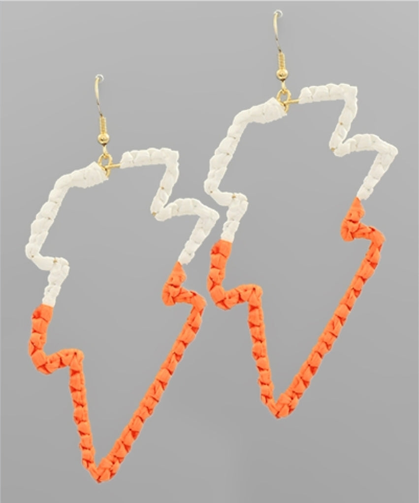 Raffia Lightning Bolt Earrings(PREORDER)