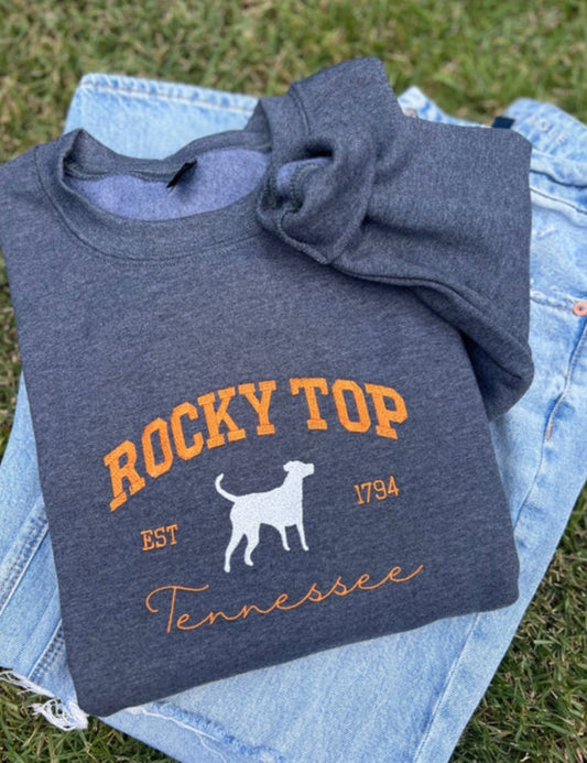 Embroidered Rocky Top Tennessee Crewneck