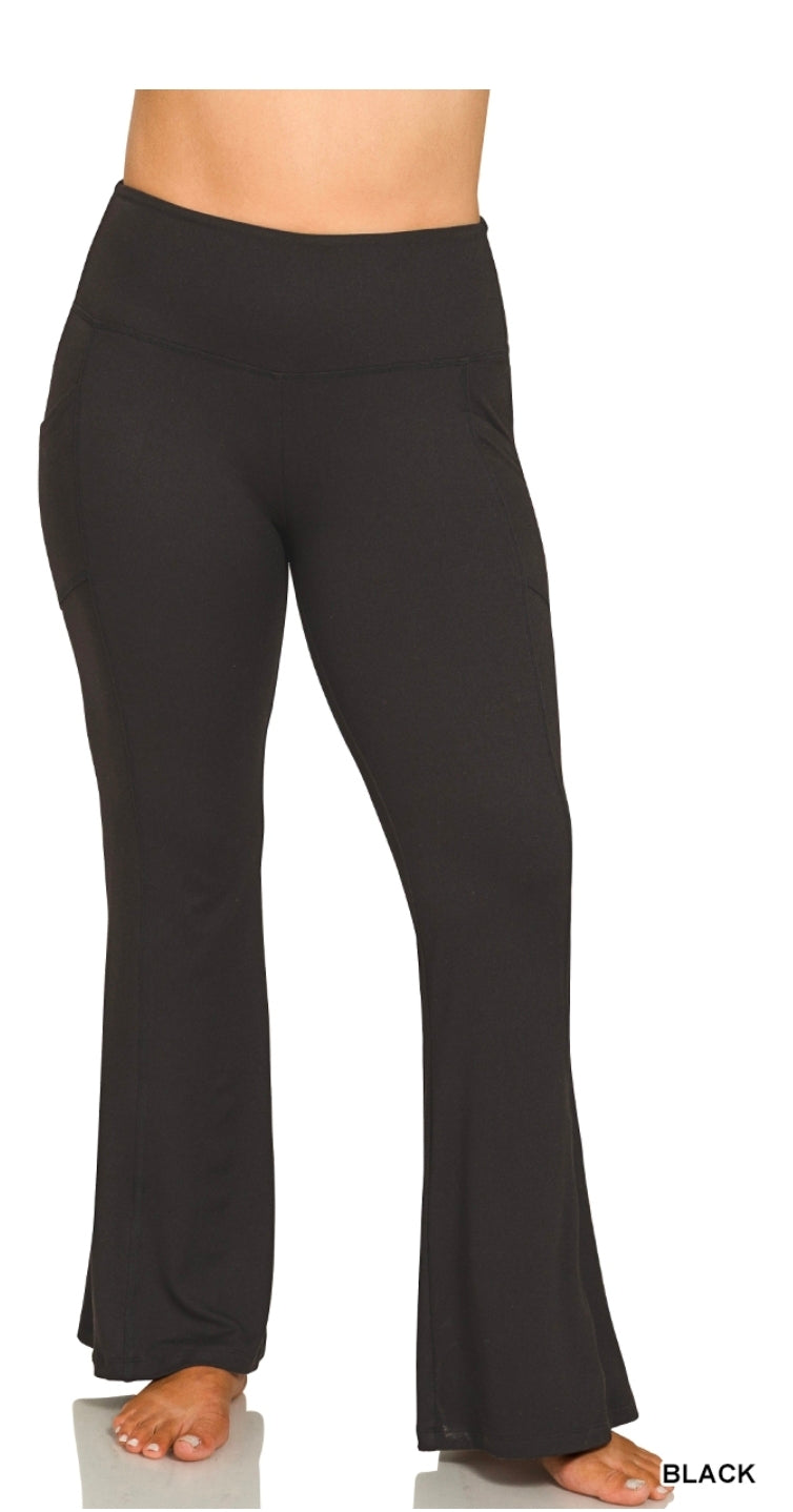 BRUSHED DTY MICROFIBER FLARE LEGGINGS