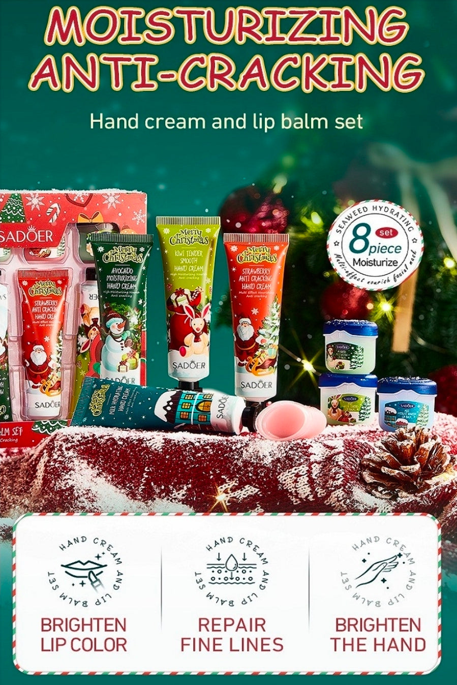 8 PIECE HAND & LIP MOISTURIZING SET