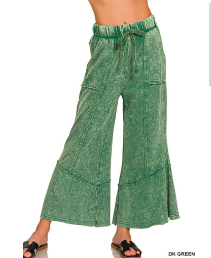 Exposed Seam Flare Hem Pants