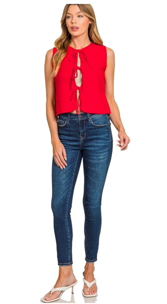 Tie Front Sweater Vest