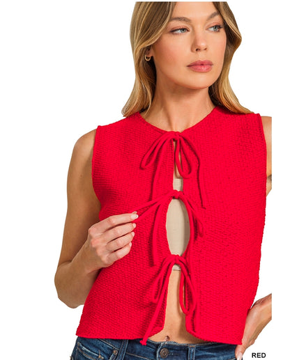 Tie Front Sweater Vest