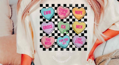 Checkered Anti Vday Hearts(PREORDER)