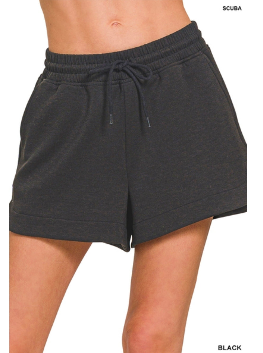 scuba elastic waistband shorts w/pocket